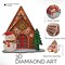3D Diamond Painting Kit – Gingerbread House Christmas Cabin, Full Drill DIY Mosaic Holiday Decor, Festive Craft Kit